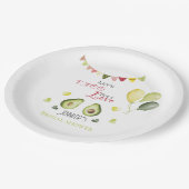 Laten we Taco Bout Love Vrijgezellenfeest Avocado  Papieren Bordje (Gekanteld)