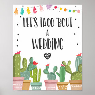 Laten we Taco Bout Trouw Cactus Fiesta Tafelbord Poster