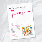 Laten we taco 'Bout Twins Floral Fiesta Baby Showe Kaart