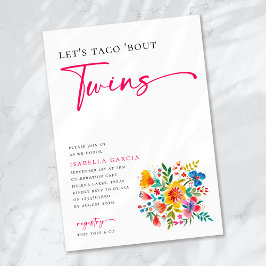 Laten we taco 'Bout Twins Floral Fiesta Baby Showe Kaart