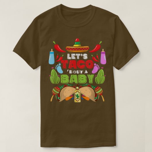 Laten we Taco een Baby Zwangerschapscinco De Mayo  T-shirt (Design voorkant)