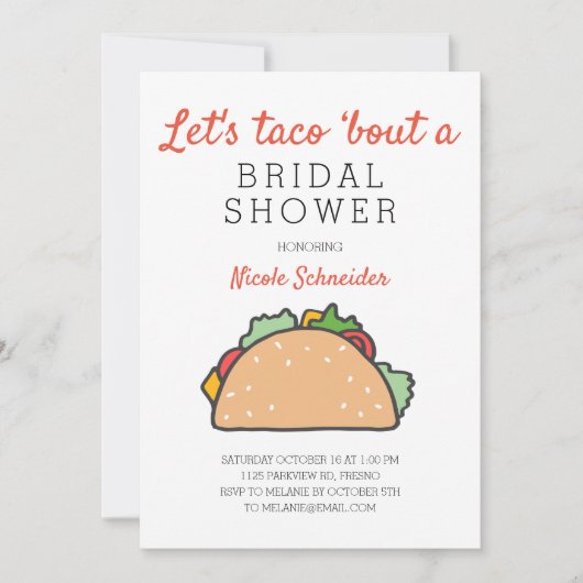 Laten we Taco een Vrijgezellenfeest Fiesta uitdele Kaart (Voorkant)