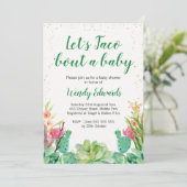 Laten we Taco Fiesta Thema Baby shower Uitnodiging (Staand voorkant)