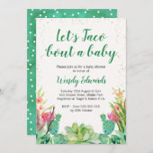 Laten we Taco Fiesta Thema Baby shower Uitnodiging (Voorkant / Achterkant)