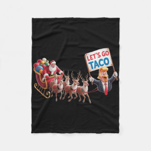 Laten we Taco gaan - Grappige slee-rit met kerstma Fleece Deken