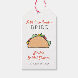 Laten we taco 'n over een bruidsfeest Mexicaans fe Cadeaulabel
