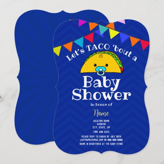 Laten we TACO 'Over een Baby shower Kaart (Voorkant / Achterkant)