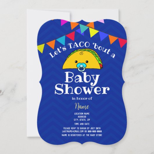 Laten we TACO 'Over een Baby shower Kaart (Voorkant)