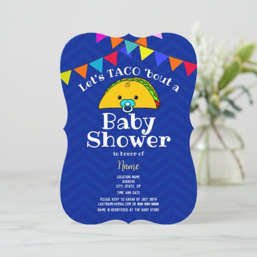 Laten we TACO 'Over een Baby shower Kaart (Staand voorkant)