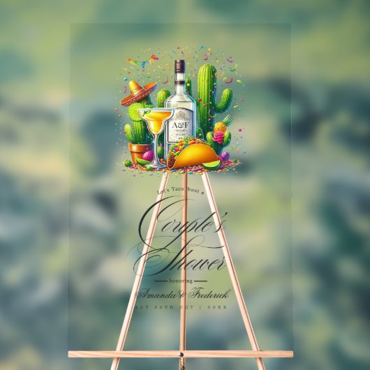 Laten we Taco 'Over een Fiesta Couple's Shower Wel Acryl Bord (Neutraal)