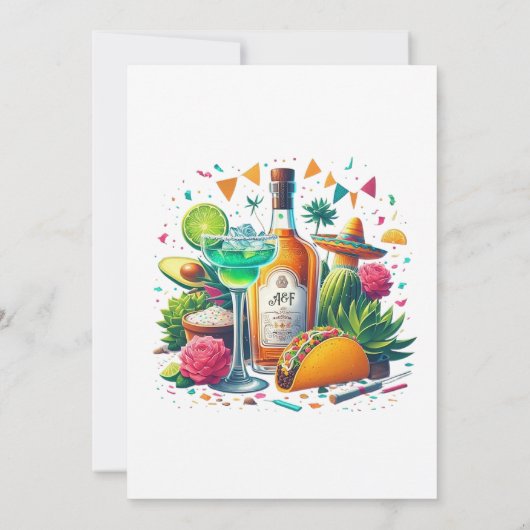 Laten we Taco 'Over een leuk Fiesta repetitie dine Kaart (Achterkant)