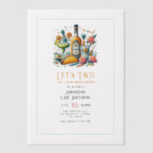 Laten we Taco 'Over een verjaardag - Fiesta Party Vellum Uitnodigingen (Voorkant)