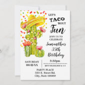 Laten we Taco 'over Fun Fiesta Verjaardag Kaart (Voorkant)