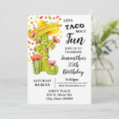 Laten we Taco 'over Fun Fiesta Verjaardag Kaart (Staand voorkant)
