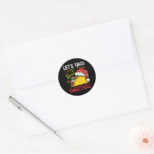 Laten we Taco Over Kerstmis Grappig Santa Hat Taco Ronde Sticker (Envelop)