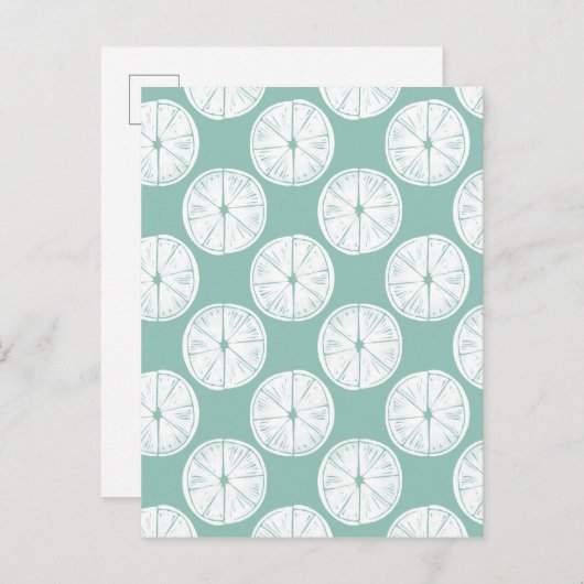 Laten we Taco Over Liefde | BLAUWGROEN LIMOEN Briefkaart (Voorkant / Achterkant)