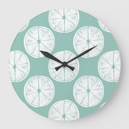 Laten we Taco Over Liefde | BLAUWGROEN LIMOEN Grote Klok (Voorkant)