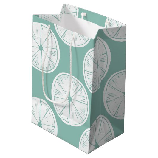 Laten we Taco Over Liefde | BLAUWGROEN LIMOEN Medium Cadeauzakje (Achterkant Gekanteld)