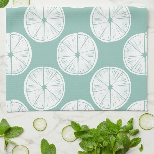 Laten we Taco Over Liefde | BLAUWGROEN LIMOEN Theedoek (Gevouwen)