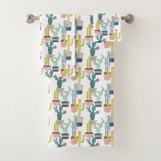 Laten we Taco Over Liefde | Cactus Pattern Bad Handdoek (Insitu)