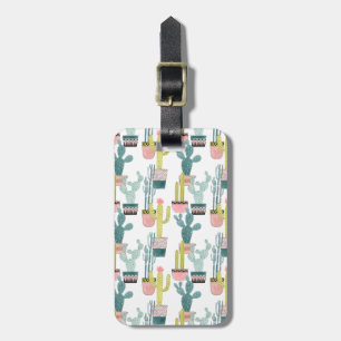 Laten we Taco Over Liefde   Cactus Pattern Bagagelabel