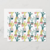 Laten we Taco Over Liefde | Cactus Pattern Briefkaart (Voorkant / Achterkant)