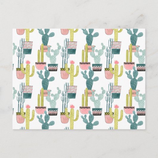 Laten we Taco Over Liefde | Cactus Pattern Briefkaart (Voorkant)
