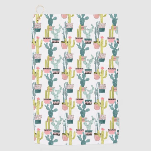 Laten we Taco Over Liefde | Cactus Pattern Golfhanddoek (Voorkant)