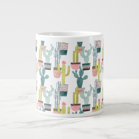 Laten we Taco Over Liefde | Cactus Pattern Grote Koffiekop (Voorkant)