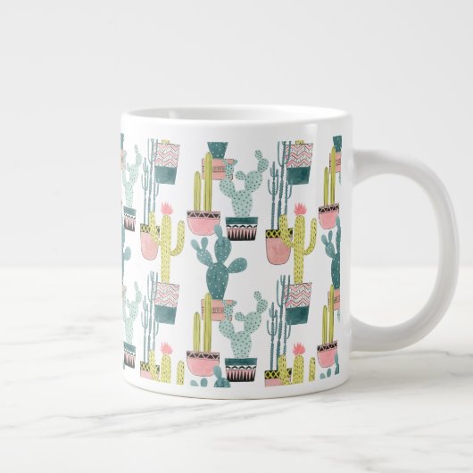 Laten we Taco Over Liefde | Cactus Pattern Grote Koffiekop (Rechts)