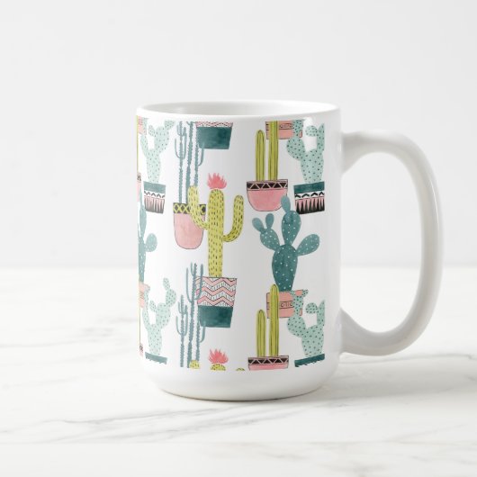 Laten we Taco Over Liefde | Cactus Pattern Koffiemok (Rechts)