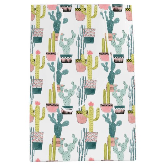 Laten we Taco Over Liefde | Cactus Pattern Medium Cadeauzakje (Voorkant)