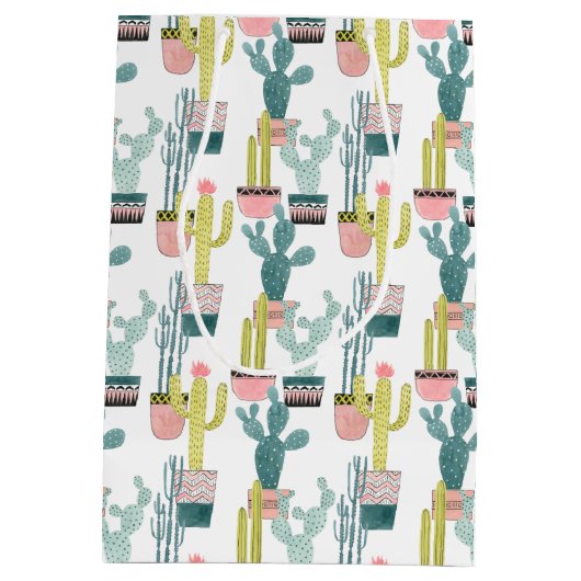 Laten we Taco Over Liefde | Cactus Pattern Medium Cadeauzakje (Achterkant)