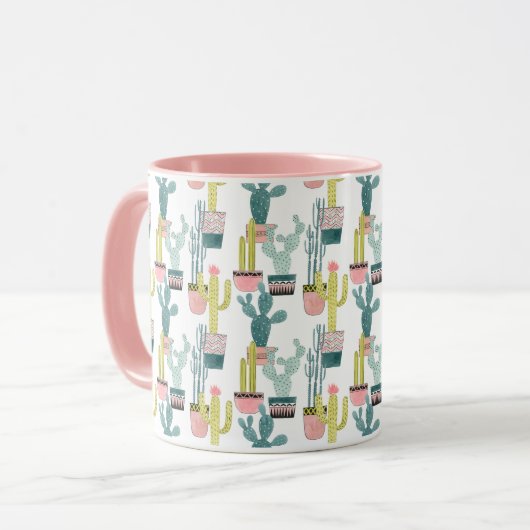 Laten we Taco Over Liefde | Cactus Pattern Mok (Voorkant links)