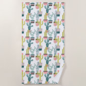 Laten we Taco Over Liefde | Cactus Pattern Strandlaken (Voorkant)