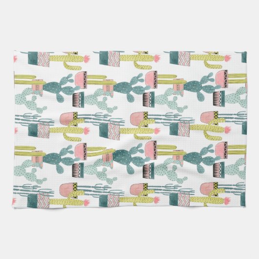 Laten we Taco Over Liefde | Cactus Pattern Theedoek (Horizontaal)