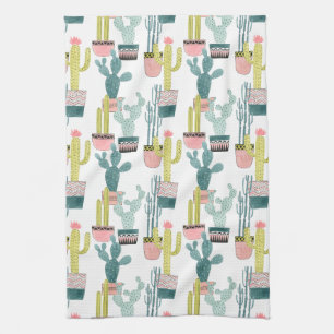 Laten we Taco Over Liefde Cactus Pattern Theedoek