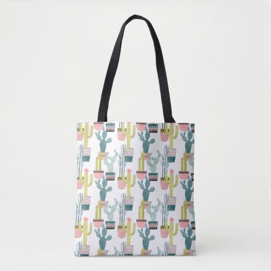 Laten we Taco Over Liefde | Cactus Pattern Tote Bag (Voorkant)