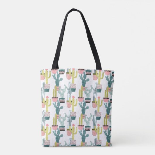 Laten we Taco Over Liefde | Cactus Pattern Tote Bag (Achterkant)