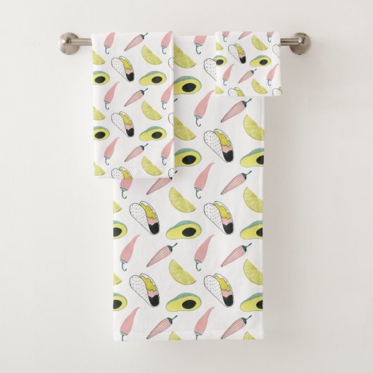 Laten we Taco Over Liefde | Cirkel Taco Element Bad Handdoek (Insitu)