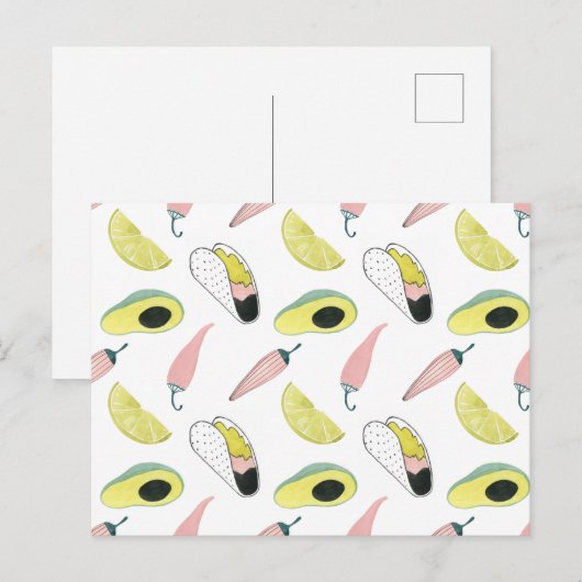 Laten we Taco Over Liefde | Cirkel Taco Element Briefkaart (Voorkant / Achterkant)