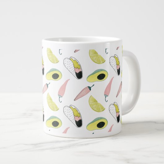 Laten we Taco Over Liefde | Cirkel Taco Element Grote Koffiekop (Voorkant rechts)