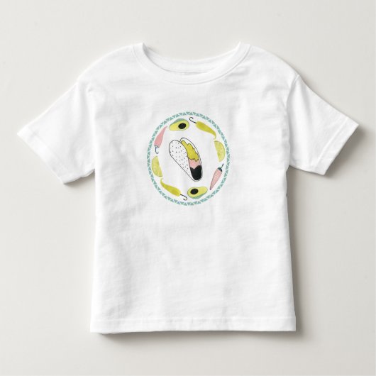 Laten we Taco Over Liefde | Cirkel Taco Element Kinder Shirts (Voorkant)