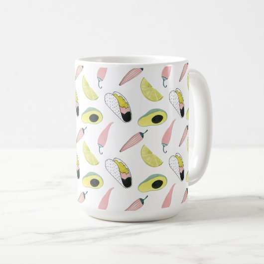 Laten we Taco Over Liefde | Cirkel Taco Element Koffiemok (Voorkant rechts)