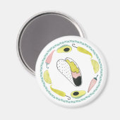 Laten we Taco Over Liefde | Cirkel Taco Element Magneet (Voorkant / Achterkant)