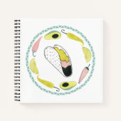 Laten we Taco Over Liefde | Cirkel Taco Element Notitieboek (Voorkant)