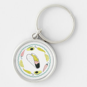 Laten we Taco Over Liefde   Cirkel Taco Element Sleutelhanger