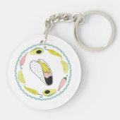 Laten we Taco Over Liefde | Cirkel Taco Element Sleutelhanger (Achterkant)