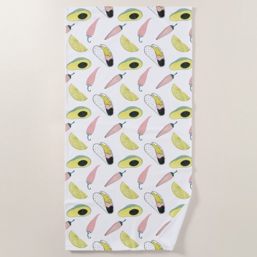 Laten we Taco Over Liefde | Cirkel Taco Element Strandlaken (Voorkant)