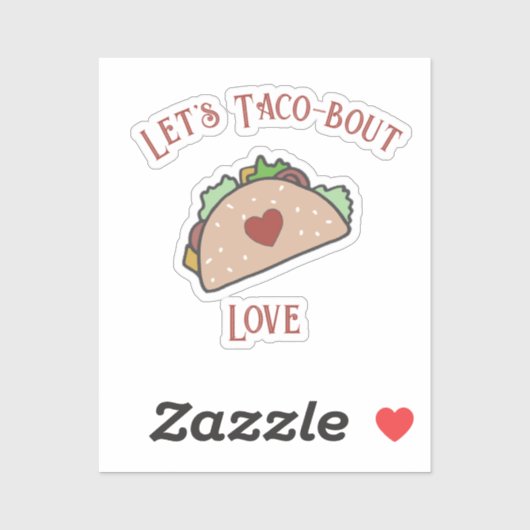 Laten we Taco-over Liefde Cutout Sticker (Vel)